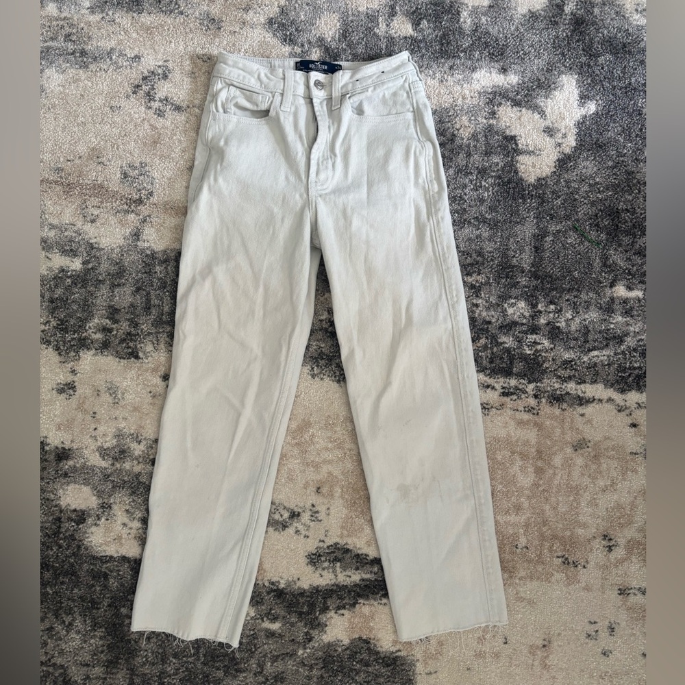 Hollister White Straight Jeans